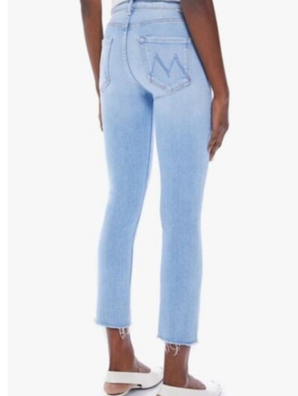 MOTHER The Mid Rise Dazzler Crop Fray Sun Kissed Light Wash Straight Leg Sz 33